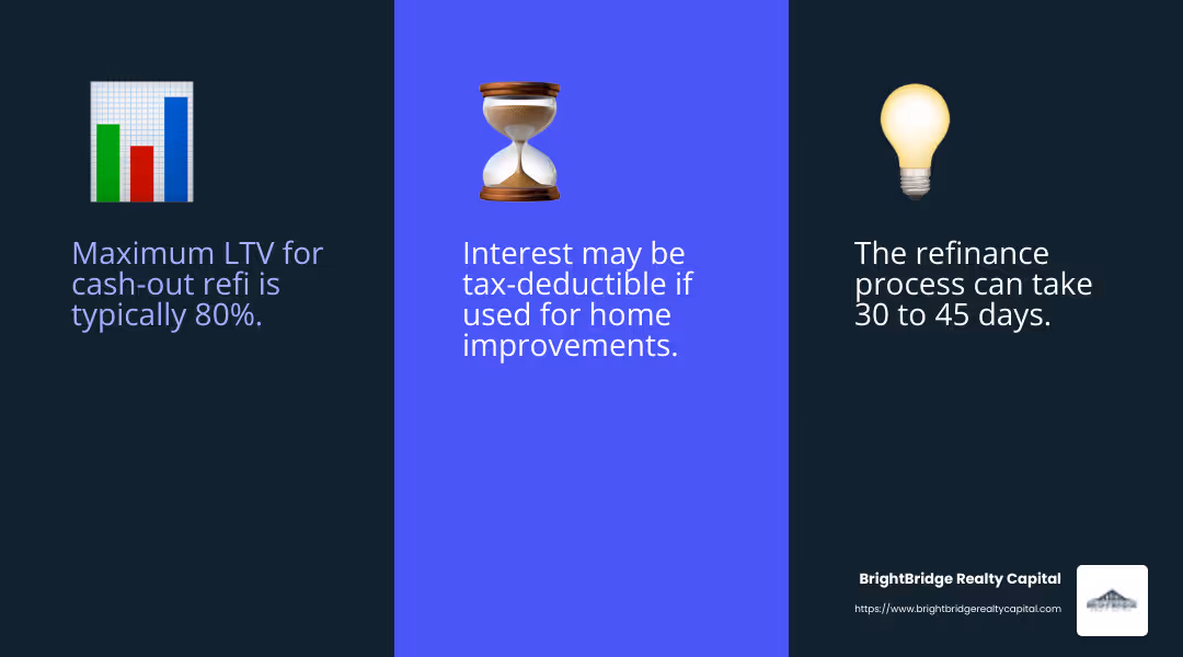 Understanding the tax implications of cash-out refinancing can help you optimize your investment strategy. - rental property cash out refi 30 year conforming loan infographic 3_facts_emoji_blue