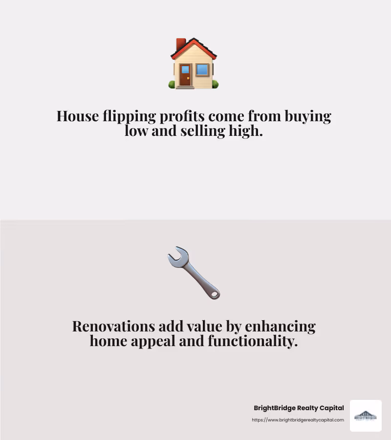 Renovation can significantly boost a property's value, but stick to a budget. - Real estate investment strategies infographic 2_facts_emoji_grey