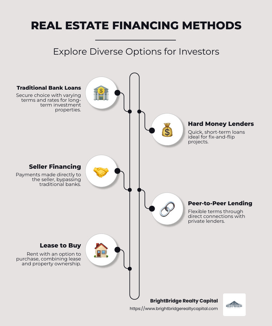 Infographic detailing various real estate financing methods with key features, benefits, and drawbacks for each option. - how do real estate investors get financing infographic infographic-line-5-steps-neat_beige Infographic detailing various real estate financing methods with key features, benefits, and drawbacks for each option. - how do real estate investors get financing infographic infographic-line-5-steps-neat_beige