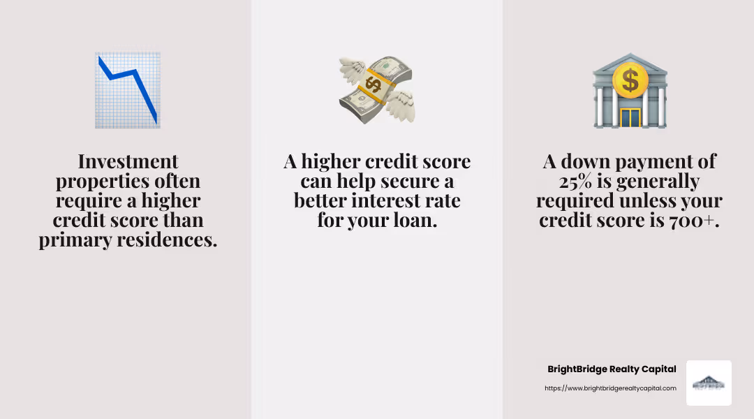 Credit Score Requirement - investor property loans infographic 3_facts_emoji_grey