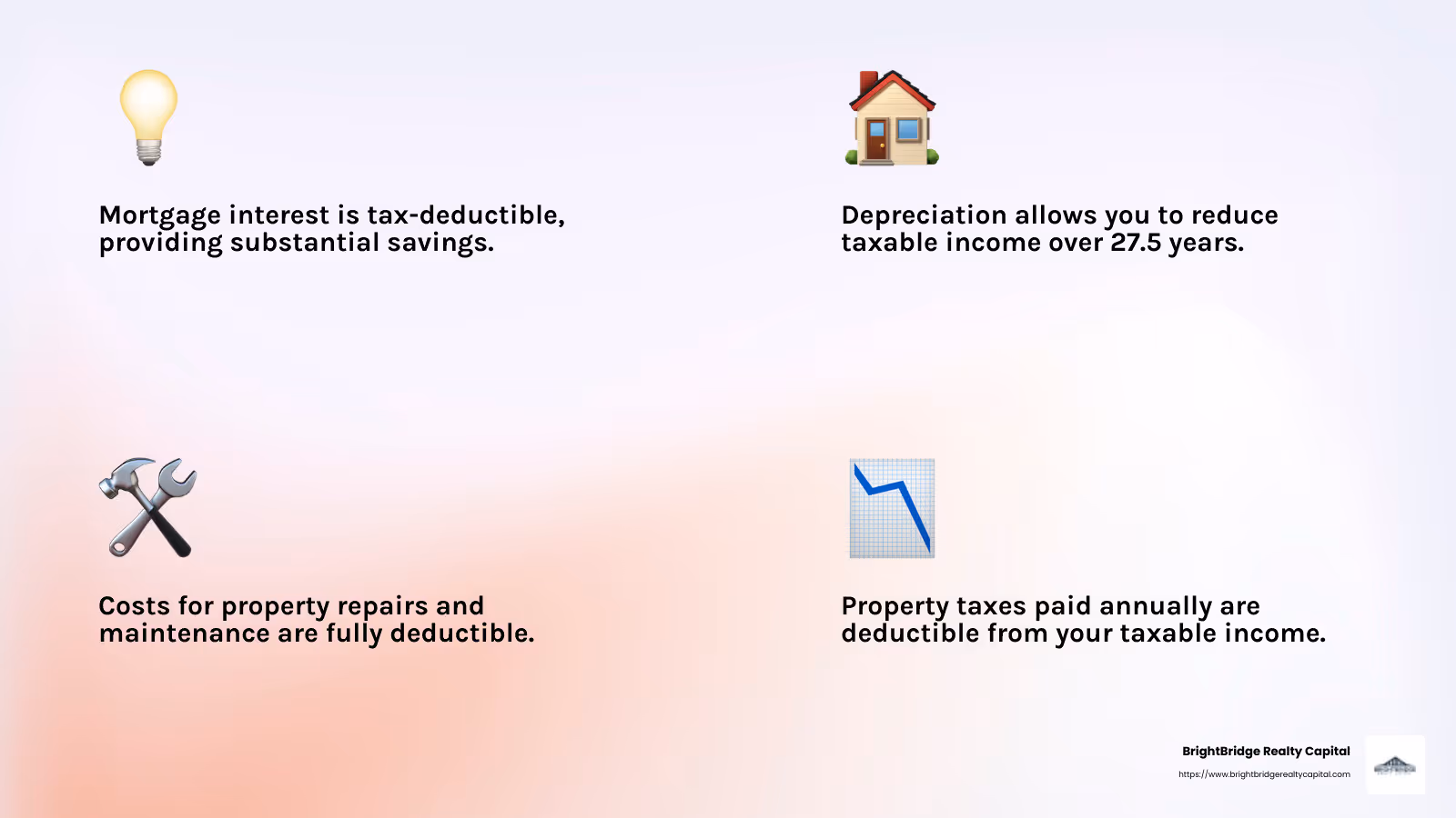 Understanding the Impact of Tax Deductions on Rental Properties - financing a rental property infographic 4_facts_emoji_light-gradient