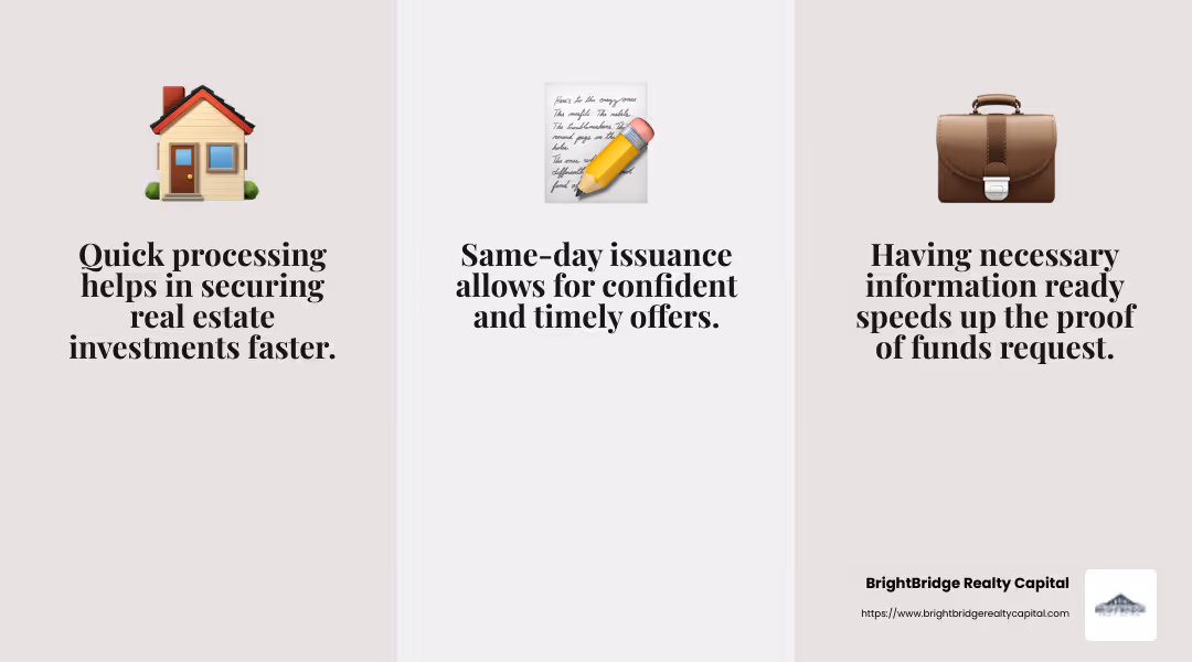 Fast Processing - fix and flip proof of funds letter infographic 3_facts_emoji_grey