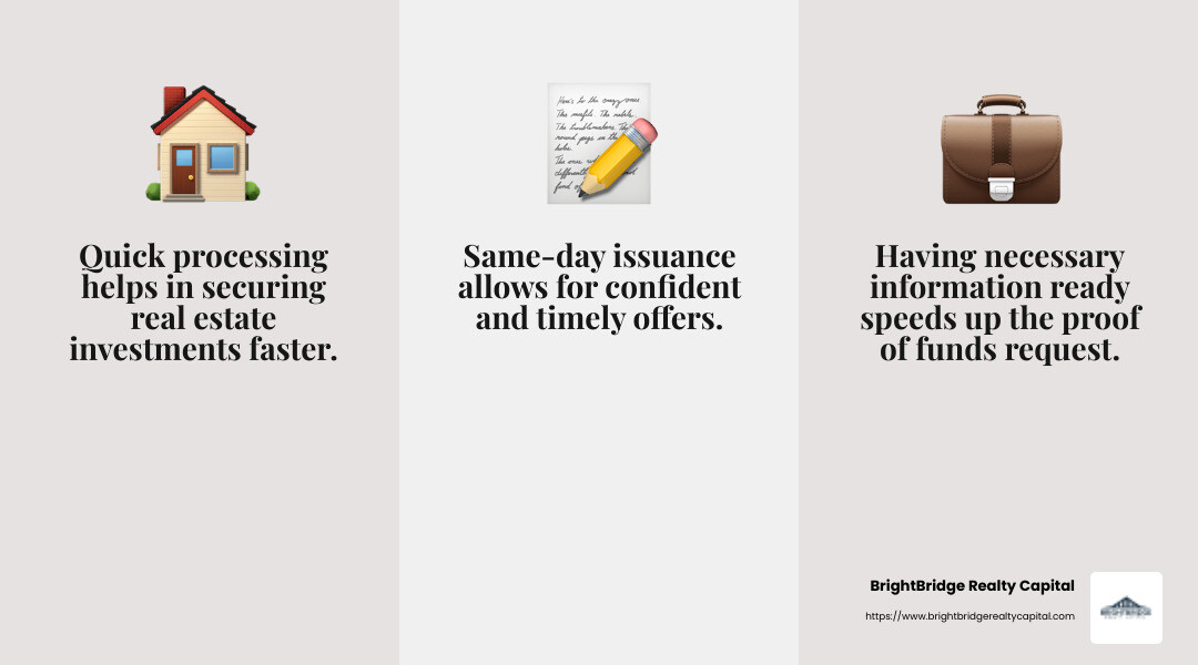 Fast Processing - fix and flip proof of funds letter infographic 3_facts_emoji_grey