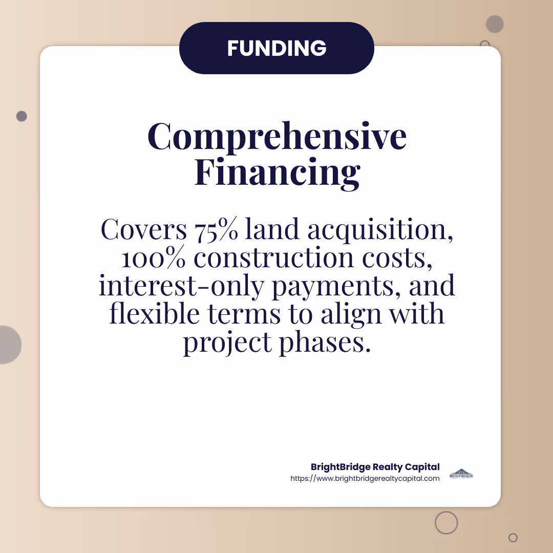 Comprehensive Funding - ground-up construction loans infographic simple-info-card