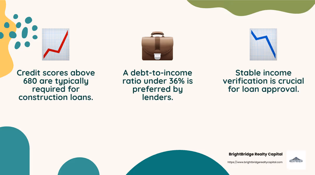Debt-to-Income Ratio Explained - construction loan credit requirements infographic 3_facts_emoji_nature
