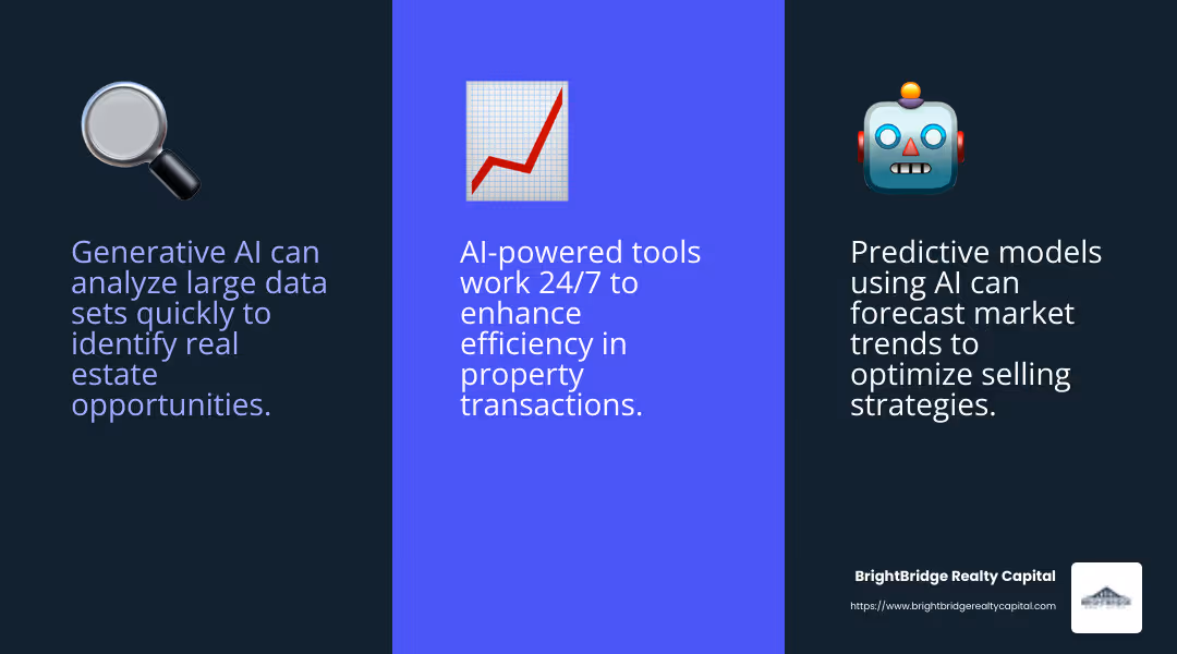 Generative AI in Real Estate - quick real estate solutions infographic 3_facts_emoji_blue