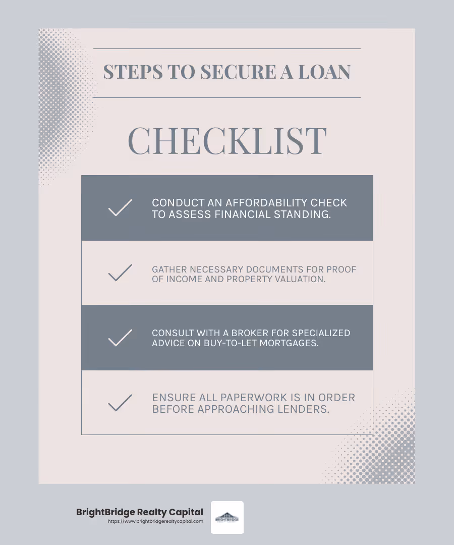 Broker Specialist Quote - secured loan on buy to let property infographic checklist-light-blue-grey