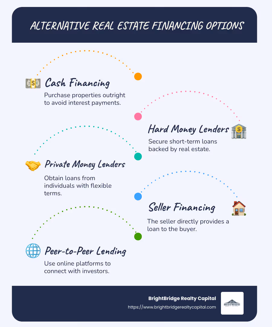 Alternative Real Estate Financing Options Infographic - other financing options for real estate investors infographic infographic-line-5-steps-blues-accent_colors