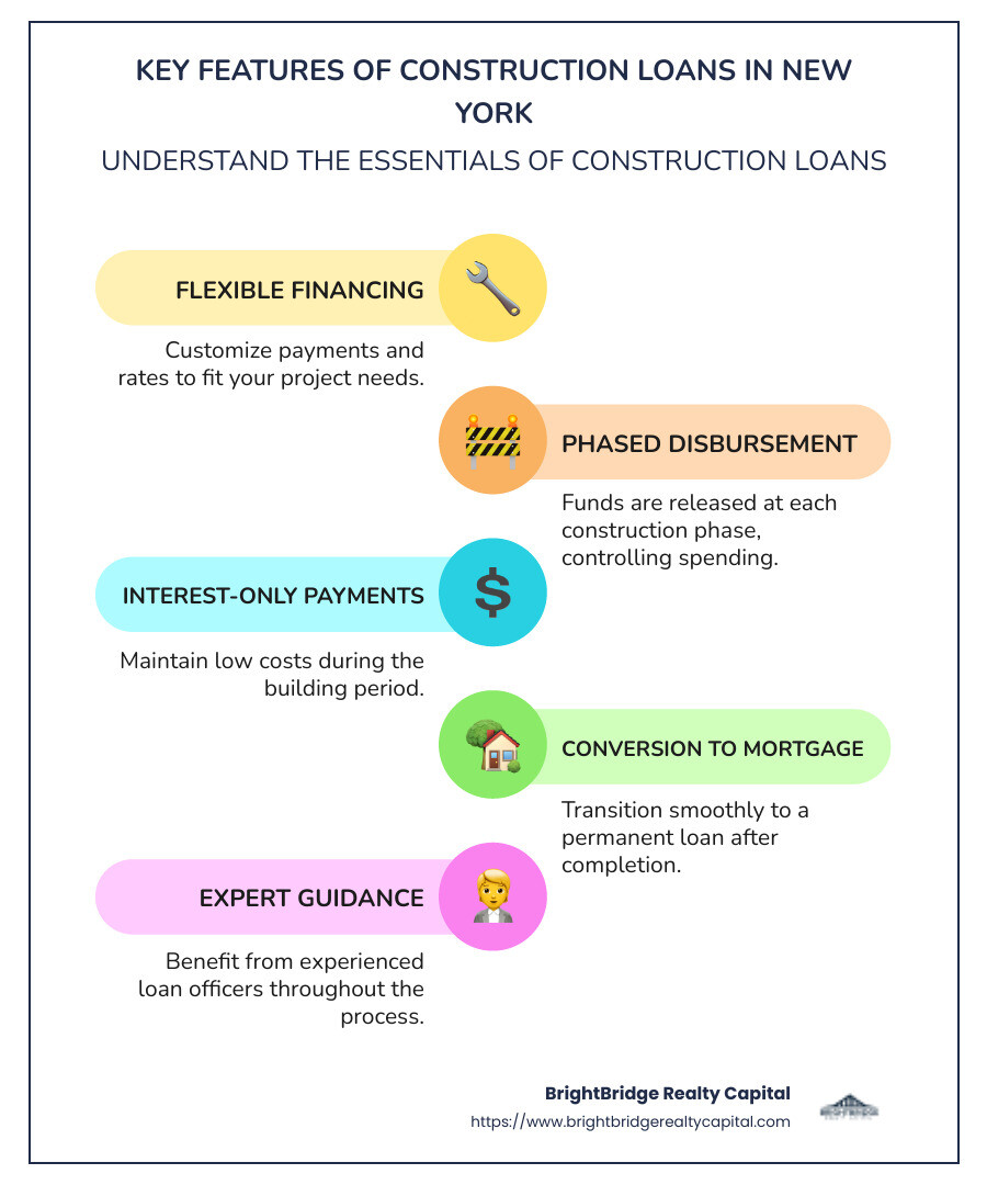 Infographic showing construction loan key features and benefits - construction loans new york infographic infographic-line-5-steps-colors Infographic showing construction loan key features and benefits - construction loans new york infographic infographic-line-5-steps-colors