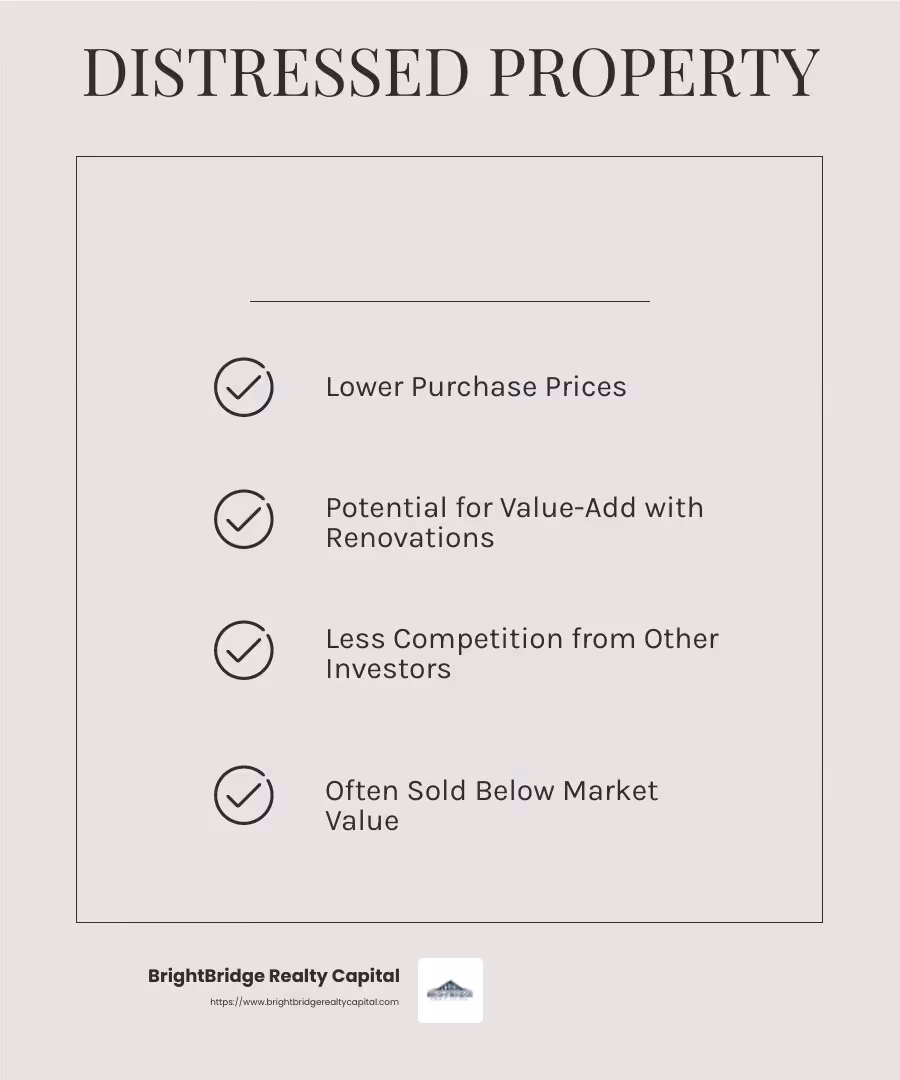 Investing in Distressed Properties - distressed property financing infographic checklist-light-beige