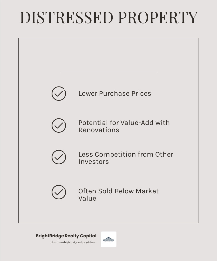 Investing in Distressed Properties - distressed property financing infographic checklist-light-beige