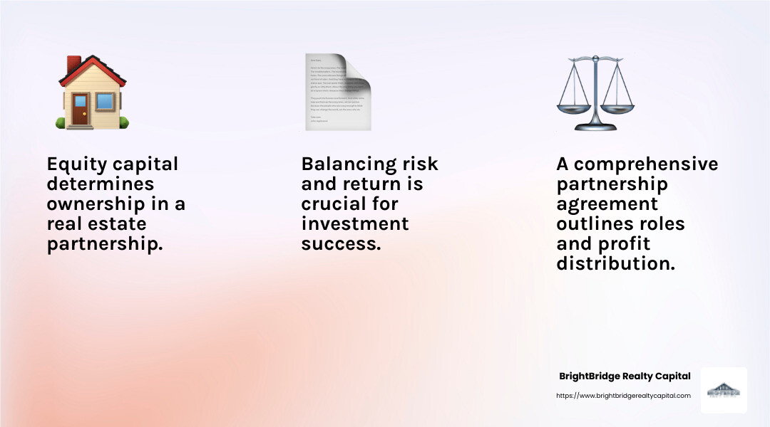 Example of a well-drafted partnership agreement can prevent conflicts and ensure all partners are aligned on the investment strategy. - real estate funding partner infographic 3_facts_emoji_light-gradient