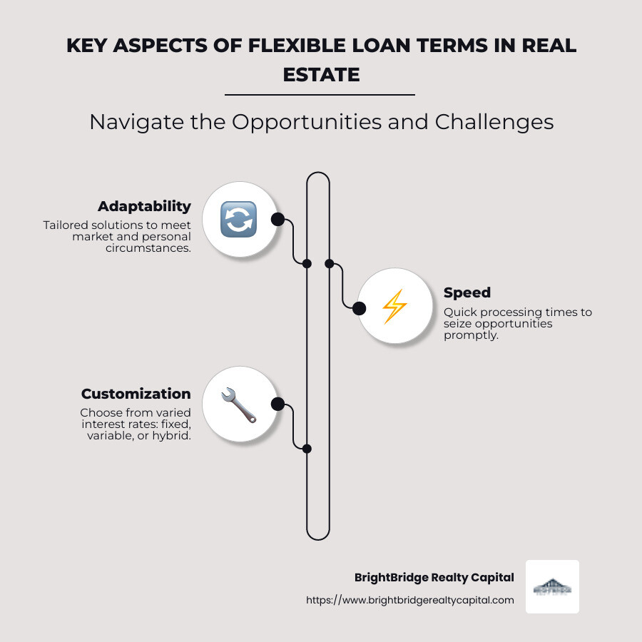 Infographic on Flexible Loan Terms Highlights - flexible loan terms infographic infographic-line-3-steps-neat_beige