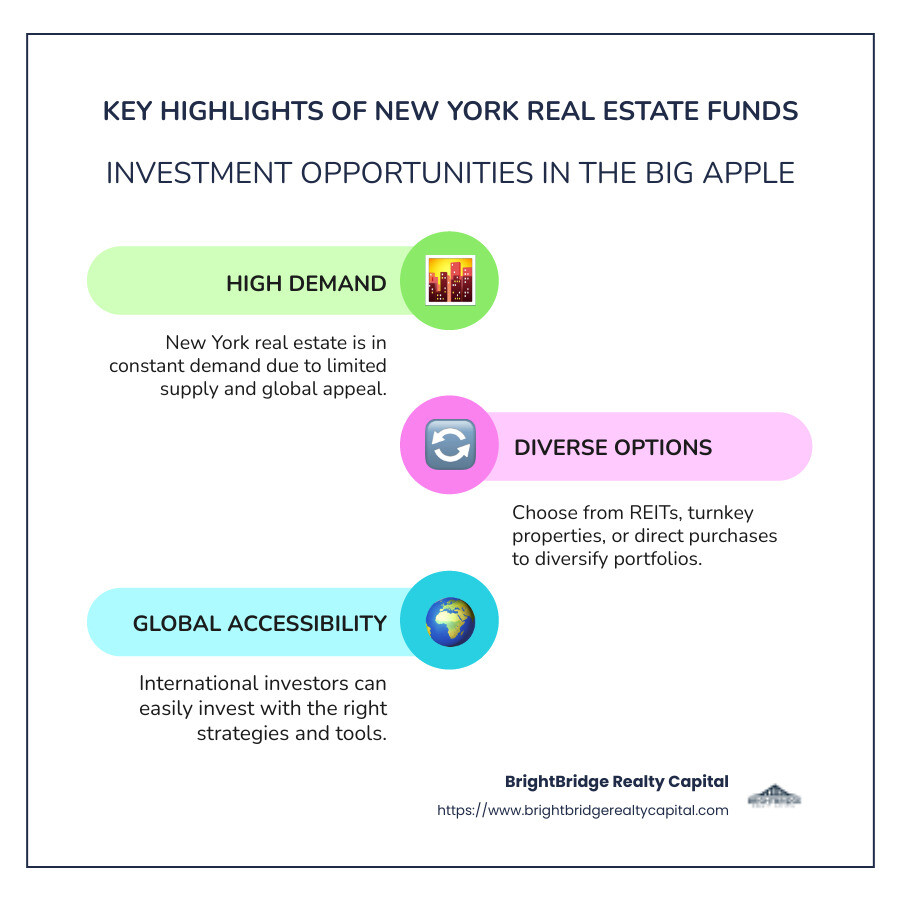 An infographic detailing various New York City real estate investment opportunities and their potential benefits - New York real estate funds infographic infographic-line-3-steps-colors An infographic detailing various New York City real estate investment opportunities and their potential benefits - New York real estate funds infographic infographic-line-3-steps-colors