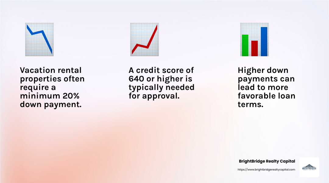 Credit score importance - how to finance a vacation rental property infographic 3_facts_emoji_light-gradient