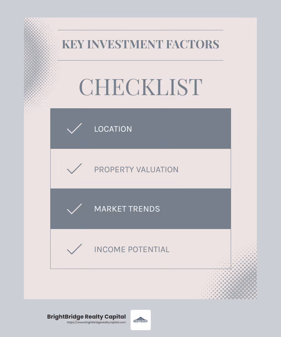 Property investment factors - Real estate investment solutions infographic checklist-light-blue-grey