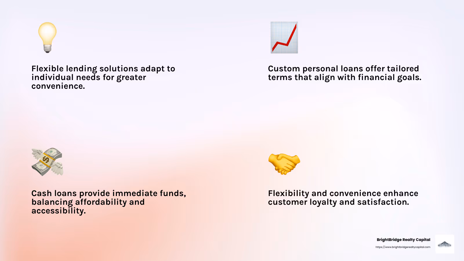 Customer loyalty and flexible lending benefits - flexible lending solutions infographic 4_facts_emoji_light-gradient