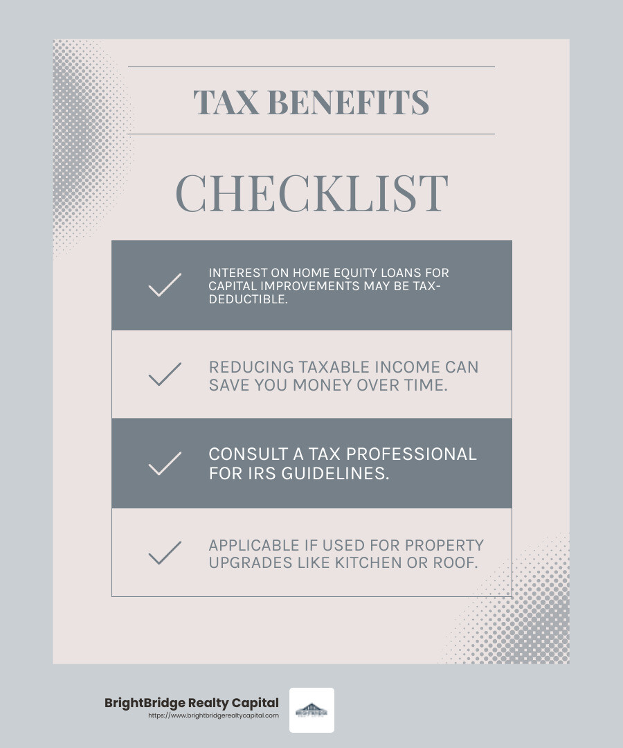 Tax benefits of home equity loans - home equity loans on investment properties infographic checklist-light-blue-grey Tax benefits of home equity loans - home equity loans on investment properties infographic checklist-light-blue-grey