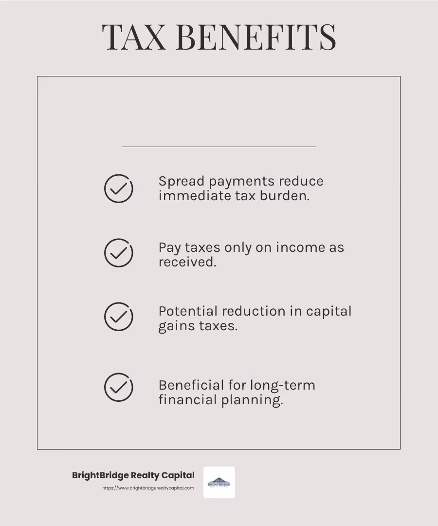 Tax Benefits of Owner Financing - owner financing rental property infographic checklist-light-beige