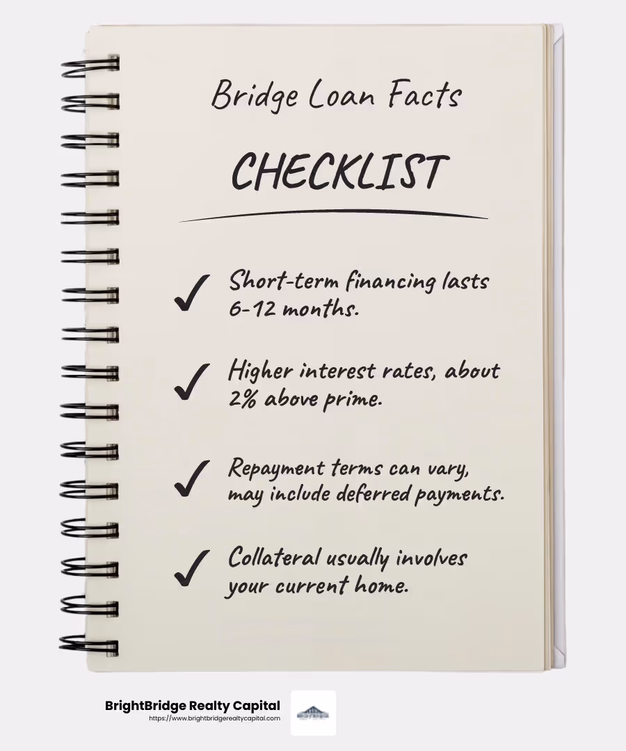 Bridge Loans Offer Quick Access to Funds - what is a bridge loan real estate infographic checklist-notebook