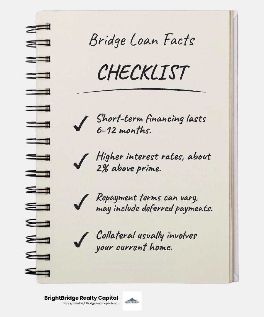 Bridge Loans Offer Quick Access to Funds - what is a bridge loan real estate infographic checklist-notebook