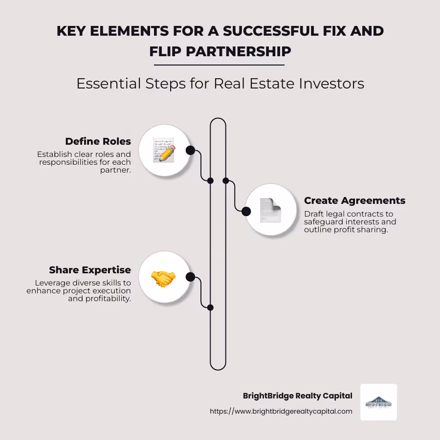 Infographic: Key elements for successful fix and flip partnership - fix and flip partnership infographic infographic-line-3-steps-neat_beige