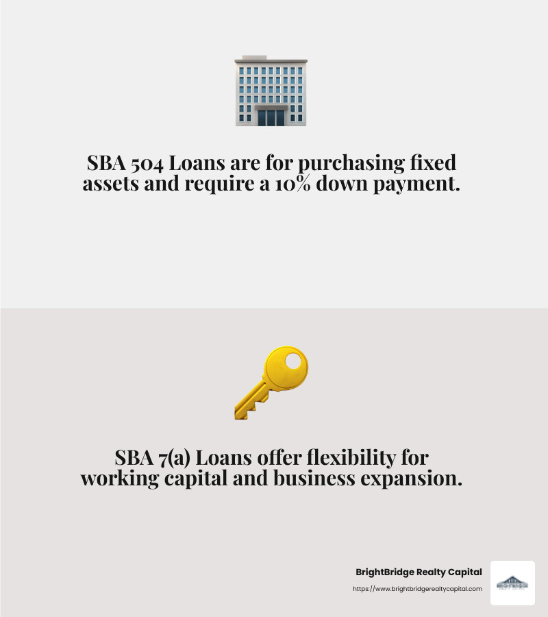 SBA Loan Comparison - real estate business loans infographic 2_facts_emoji_grey