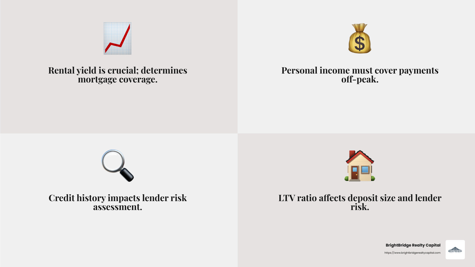 Understanding these criteria is crucial when applying for a mortgage for holiday rental property. - mortgage for holiday rental property infographic 4_facts_emoji_grey