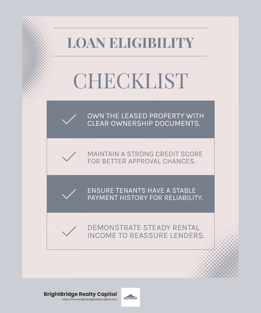 Tenant reliability is crucial for loan approval - loan against lease property infographic checklist-light-blue-grey