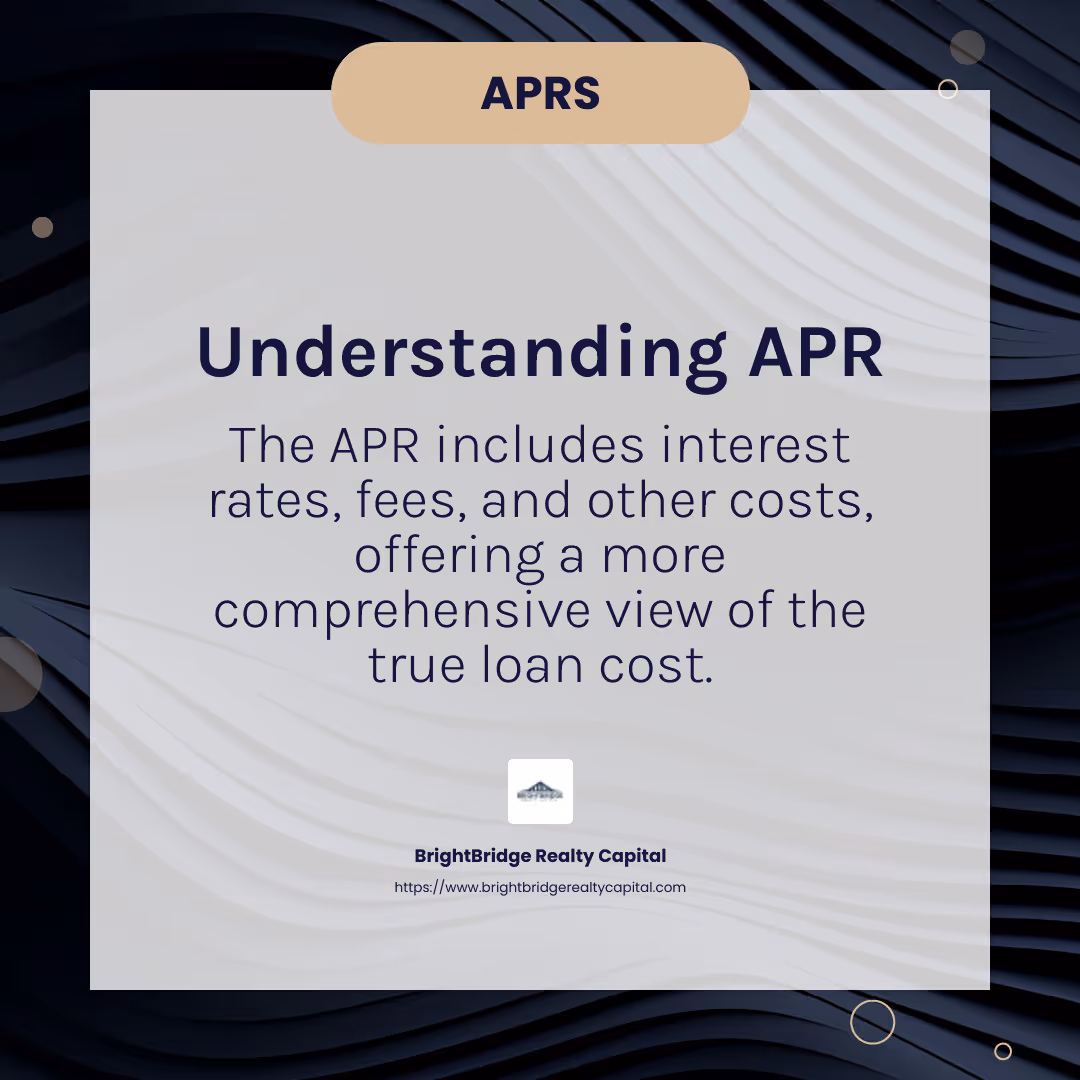 Comparing APRs helps you see the true cost of different loans. - competitive mortgage rates infographic simple-info-card-dark