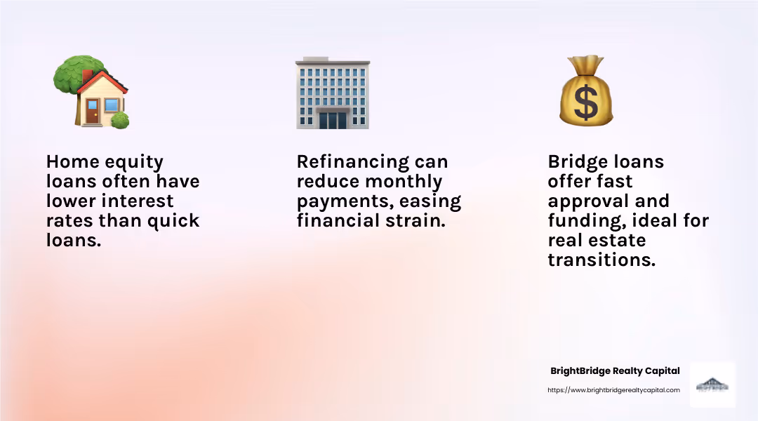 Refinancing can reduce monthly payments - Quick loan approval process infographic 3_facts_emoji_light-gradient