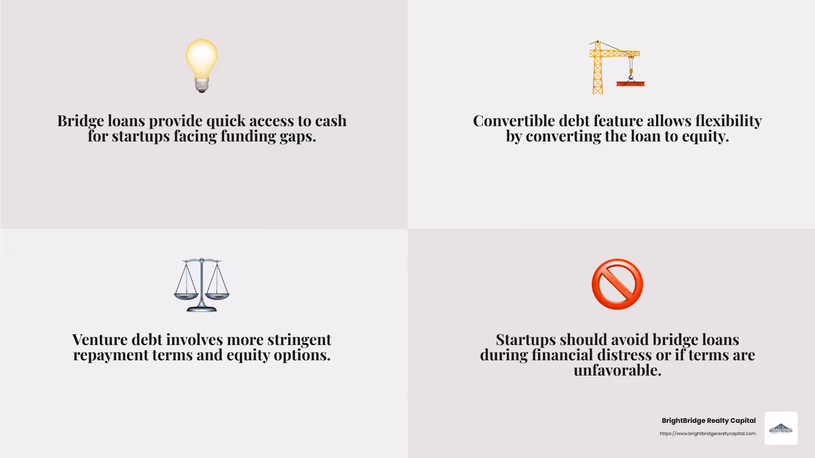 Understanding the difference between bridge loans and venture debt can help startups make informed decisions about their financing options. - bridge loan venture capital infographic 4_facts_emoji_grey