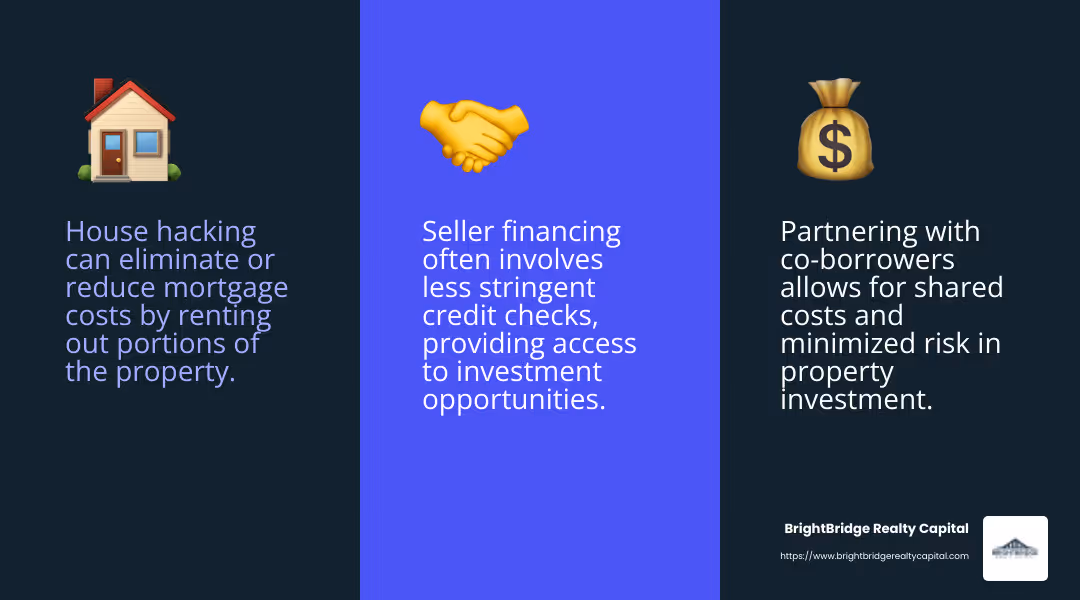 Creative financing strategies for rental properties - how to finance a rental property with no money down infographic 3_facts_emoji_blue