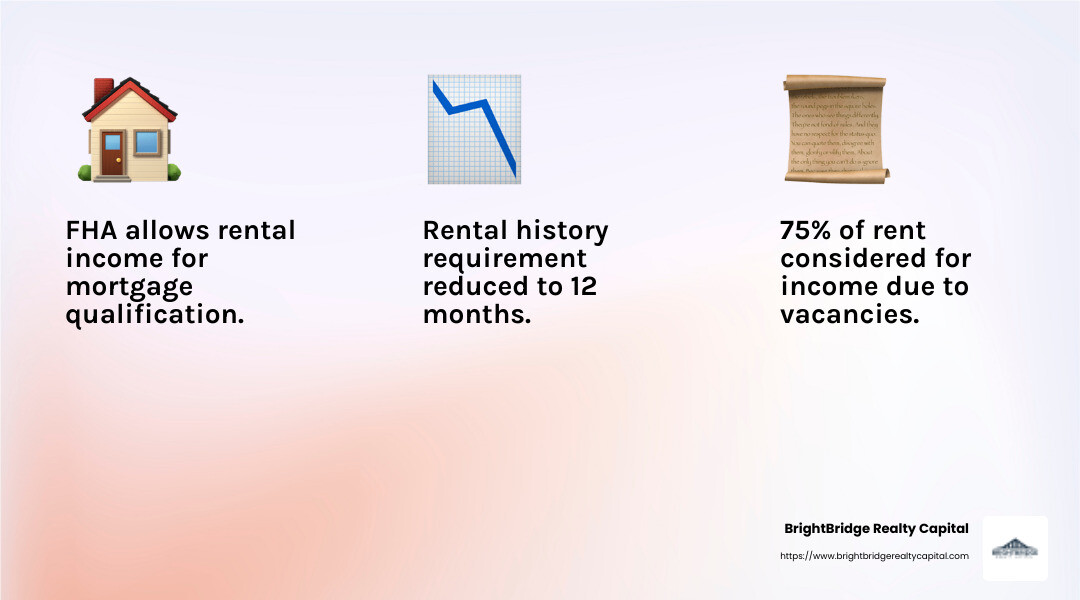 75% rule for rental income calculation - fha rental income infographic 3_facts_emoji_light-gradient 75% rule for rental income calculation - fha rental income infographic 3_facts_emoji_light-gradient