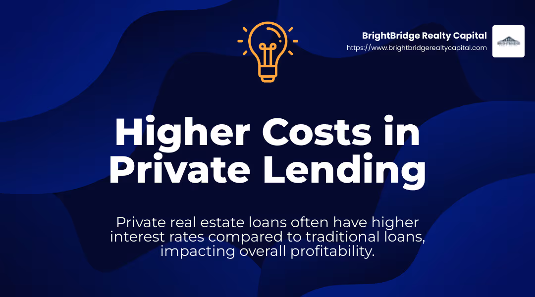 Private real estate loans often have higher interest rates compared to traditional loans. - private real estate lender infographic simple-stat-landscape-lightbulb