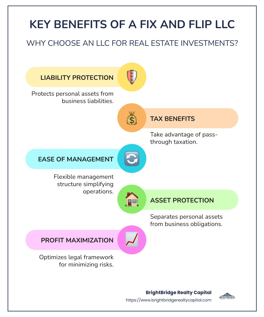 Infographic overview of fix and flip LLC advantages - fix and flip llc infographic infographic-line-5-steps-colors Infographic overview of fix and flip LLC advantages - fix and flip llc infographic infographic-line-5-steps-colors