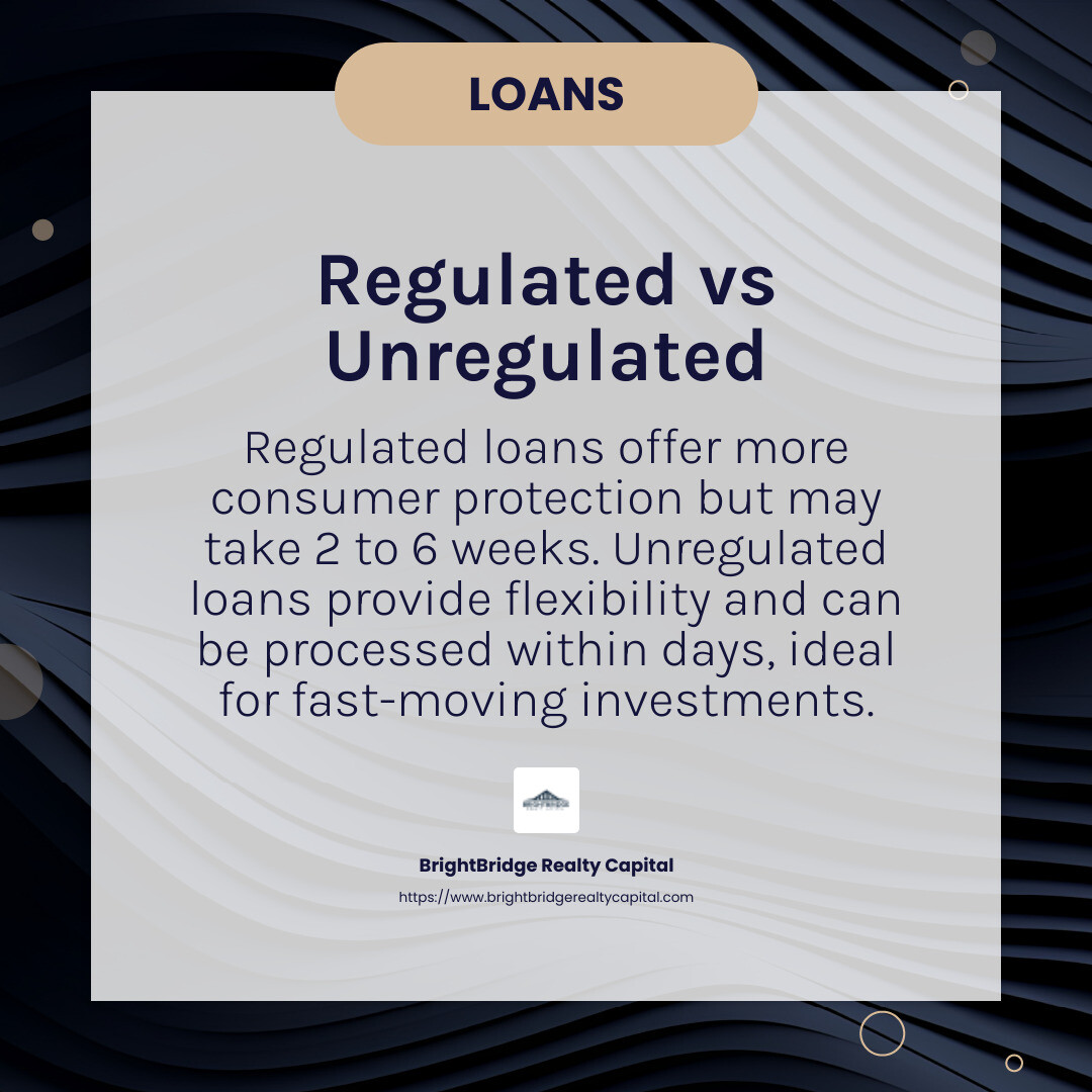 Regulated loans offer consumer protection, but unregulated loans provide speed and flexibility - how quickly can i get a bridging loan infographic simple-info-card-dark Regulated loans offer consumer protection, but unregulated loans provide speed and flexibility - how quickly can i get a bridging loan infographic simple-info-card-dark