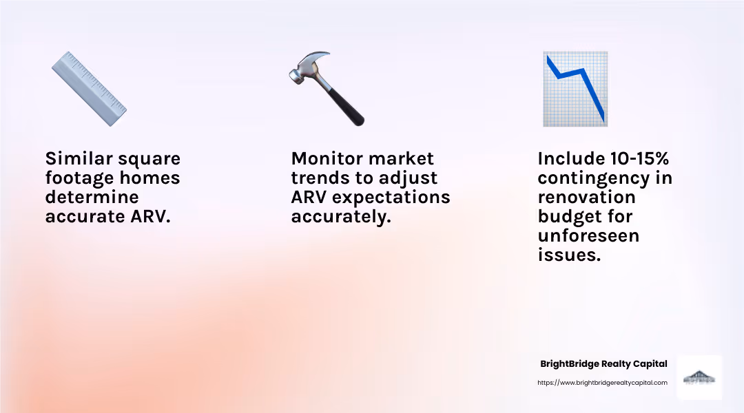 Accurate ARV calculation can make or break your flip project. - fix and flip formula infographic 3_facts_emoji_light-gradient