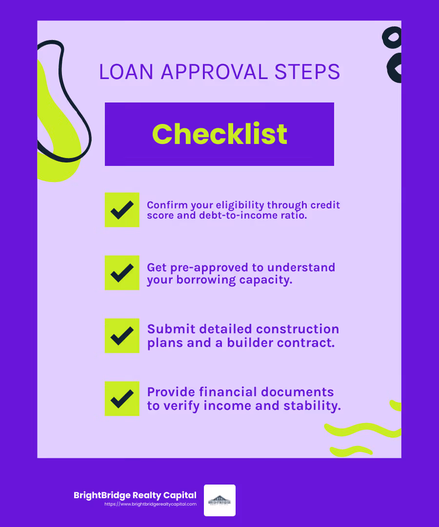 Construction loan approval process - Construction loan approval infographic checklist-fun-neon