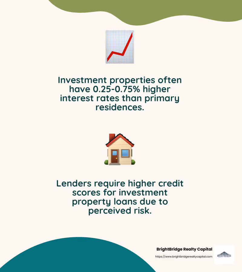 Interest rates on investment properties are higher than primary residences - mortgage loan for investment property infographic 2_facts_emoji_nature
