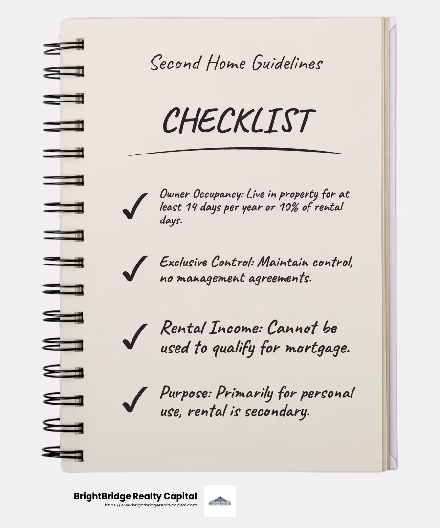 Fannie Mae's Guidelines for Second Homes - fannie mae second home rental income infographic checklist-notebook