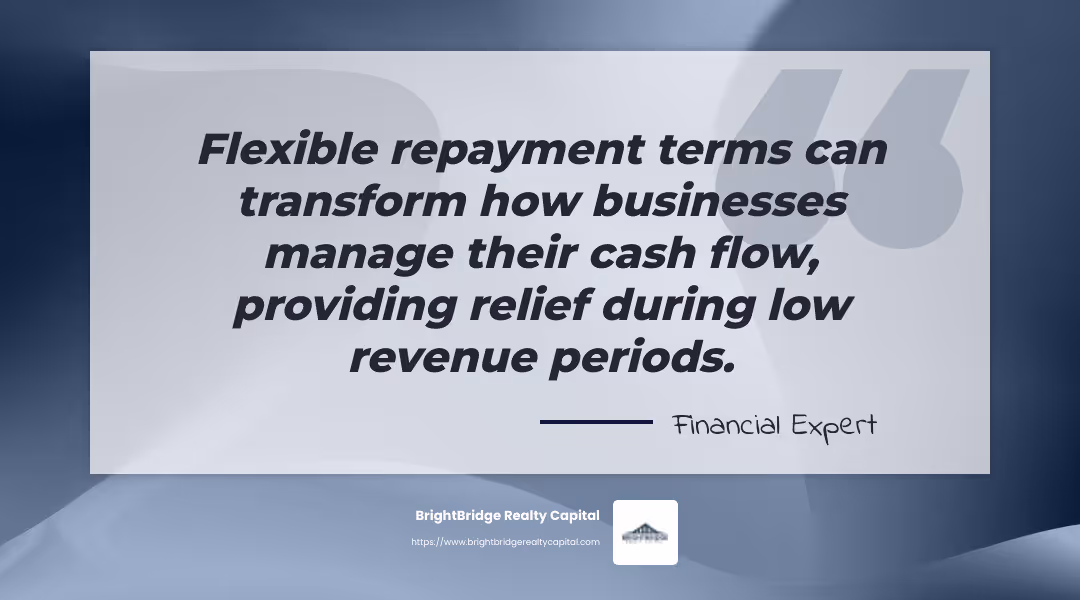 Flexible repayment terms quote - flexible financing solutions infographic simple-quote-landscape-gray