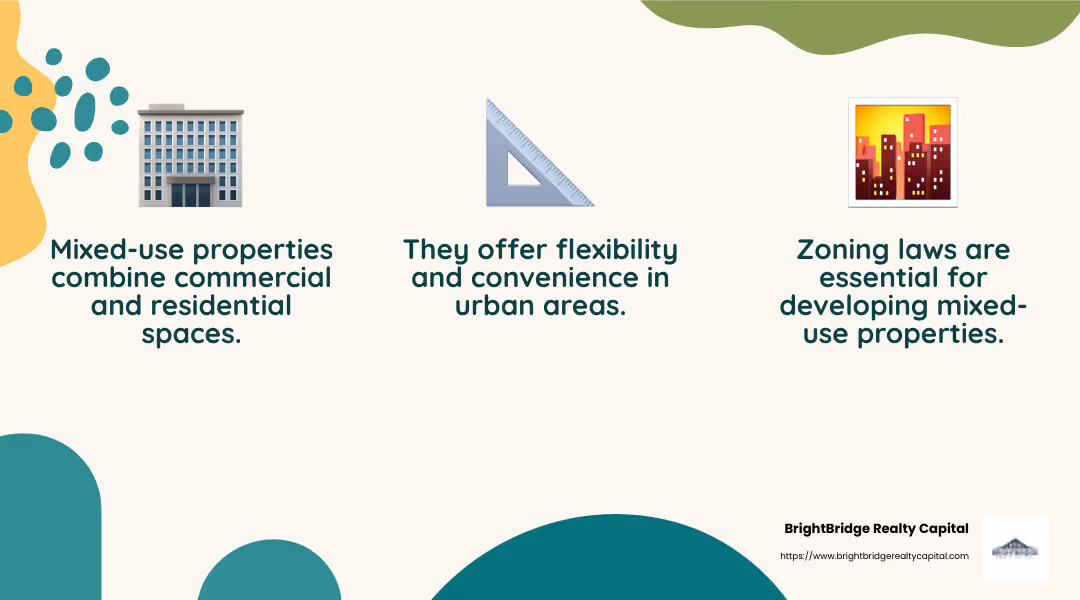Understanding zoning in mixed-use properties - mixed-use property loans infographic 3_facts_emoji_nature