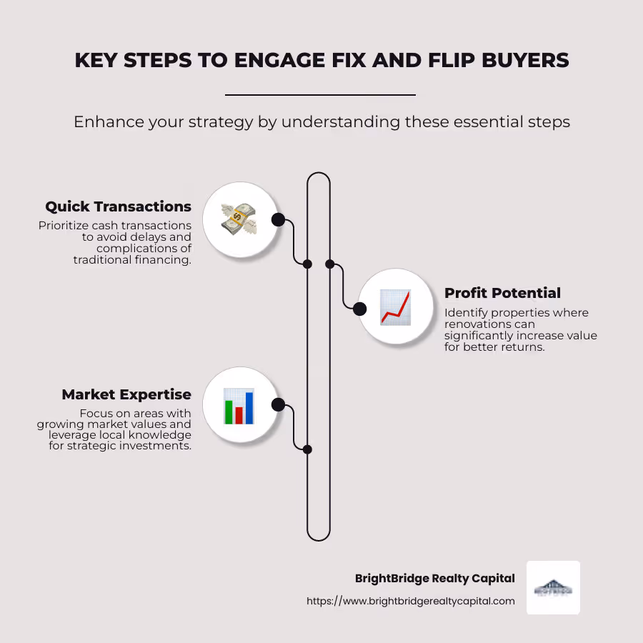 Steps to Identify Fix and Flip Buyers - fix and flip buyers infographic infographic-line-3-steps-neat_beige