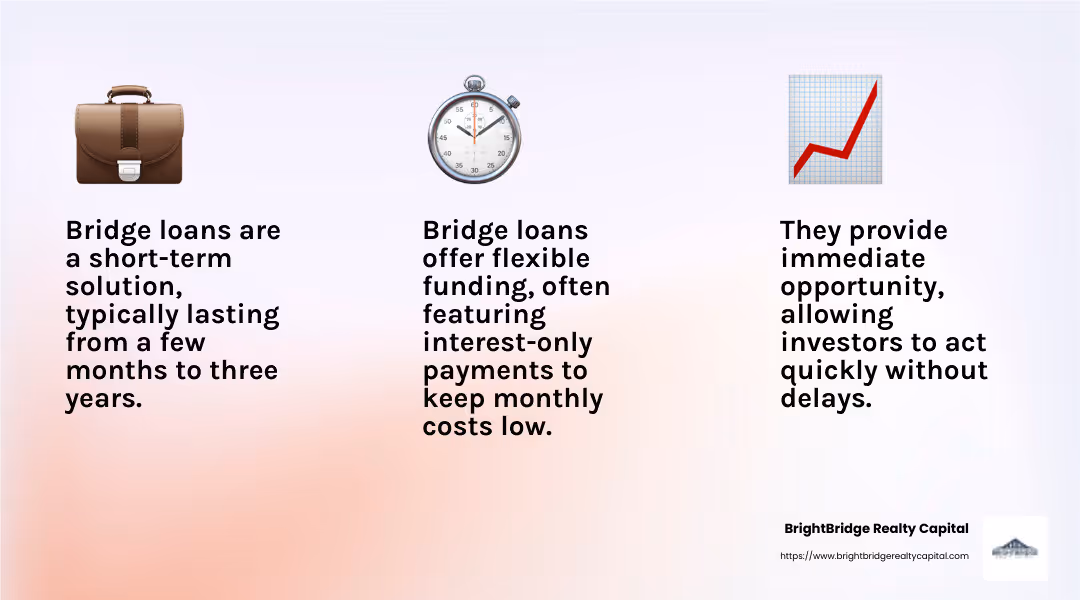 Benefits of Bridge Loans - commercial property bridge loans infographic 3_facts_emoji_light-gradient
