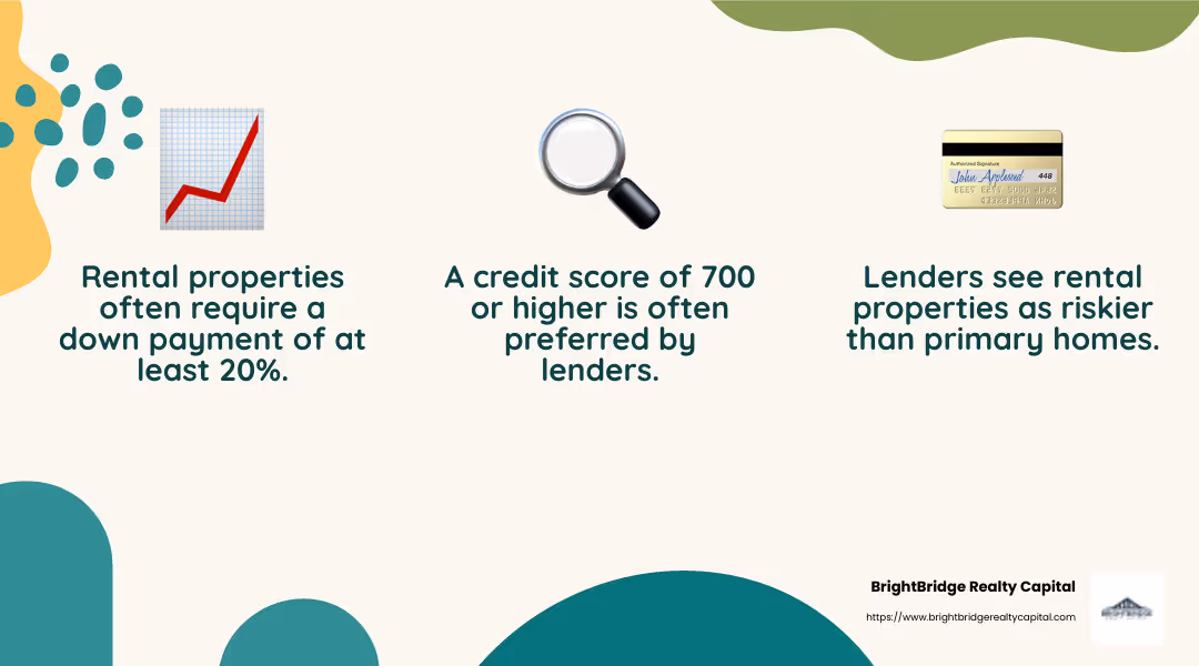 Credit score importance for investment properties - how to finance a rental property infographic 3_facts_emoji_nature