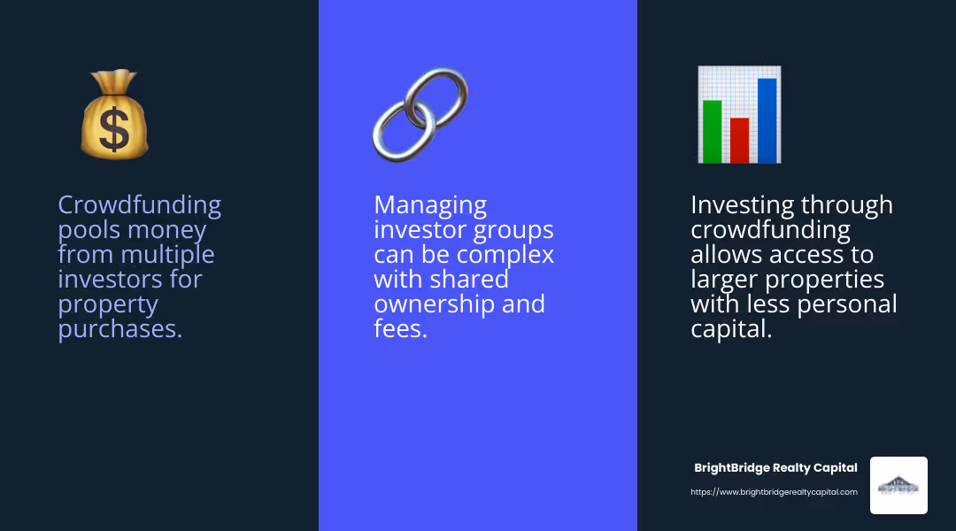 Crowdfunding allows you to request funding from multiple people - how to finance a rental property infographic 3_facts_emoji_blue