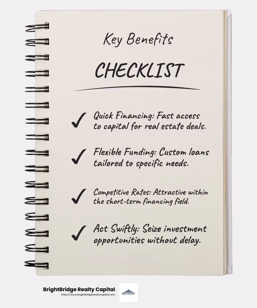 Benefits of Short Term Property Loans - short term property loans infographic checklist-notebook