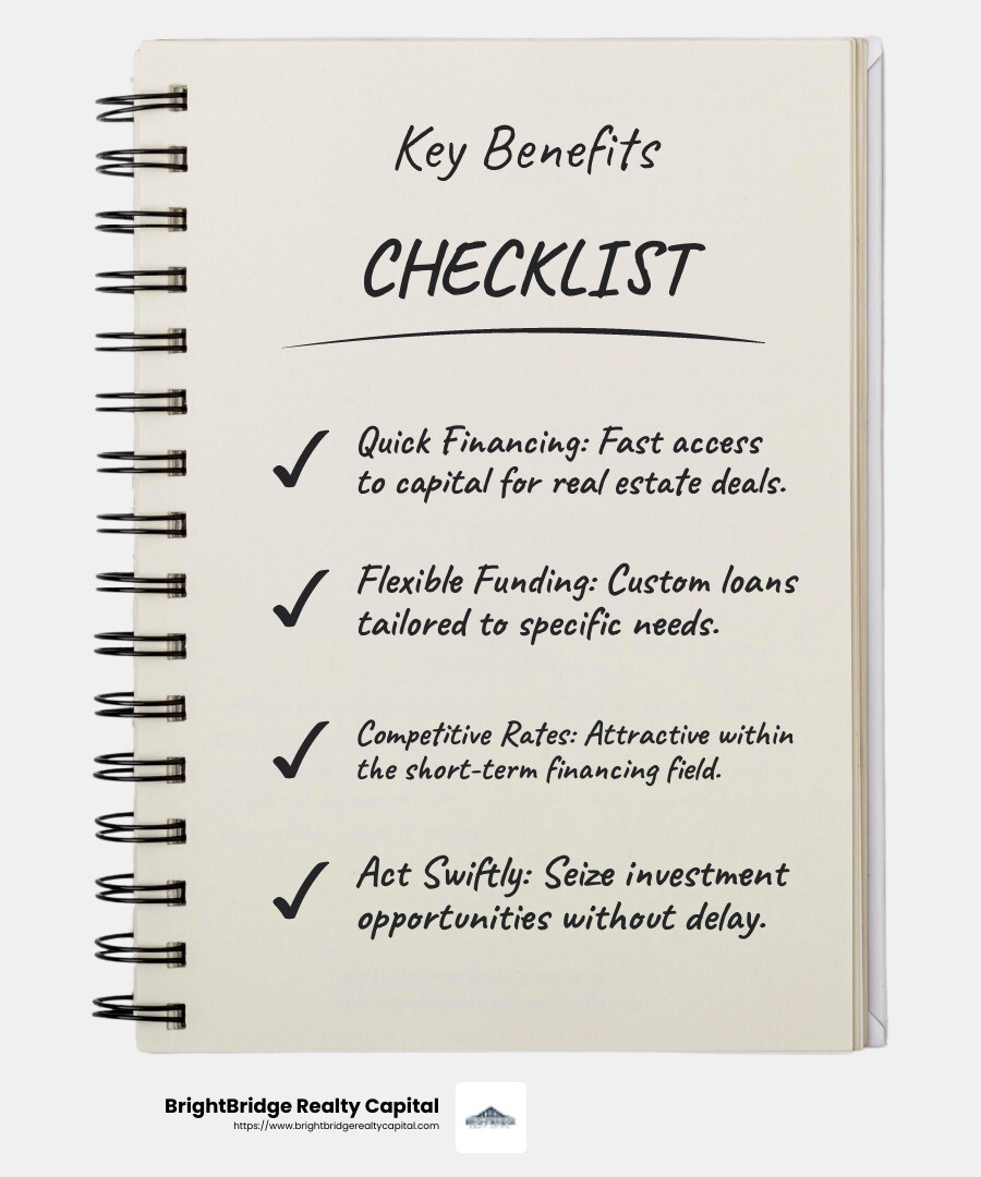 Benefits of Short Term Property Loans - short term property loans infographic checklist-notebook