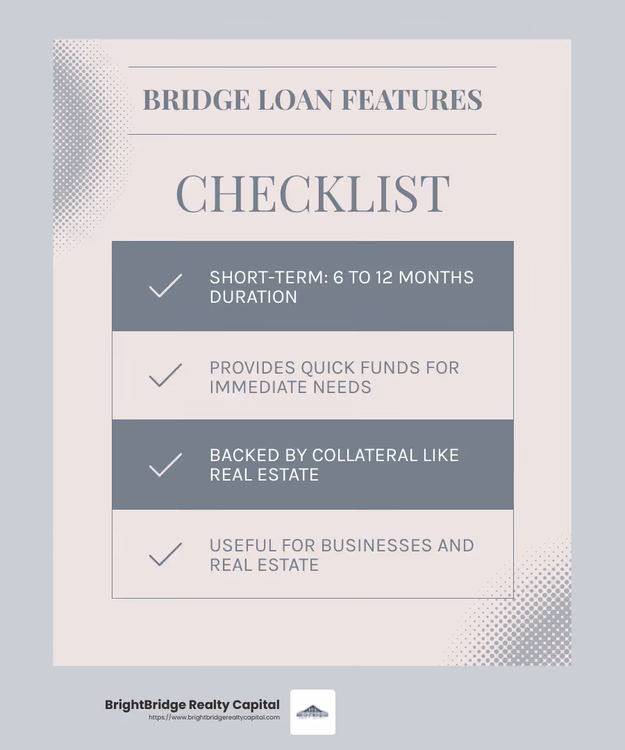 Bridge financing provides quick access to cash, enabling companies to cover immediate expenses. - bridge financing meaning infographic checklist-light-blue-grey